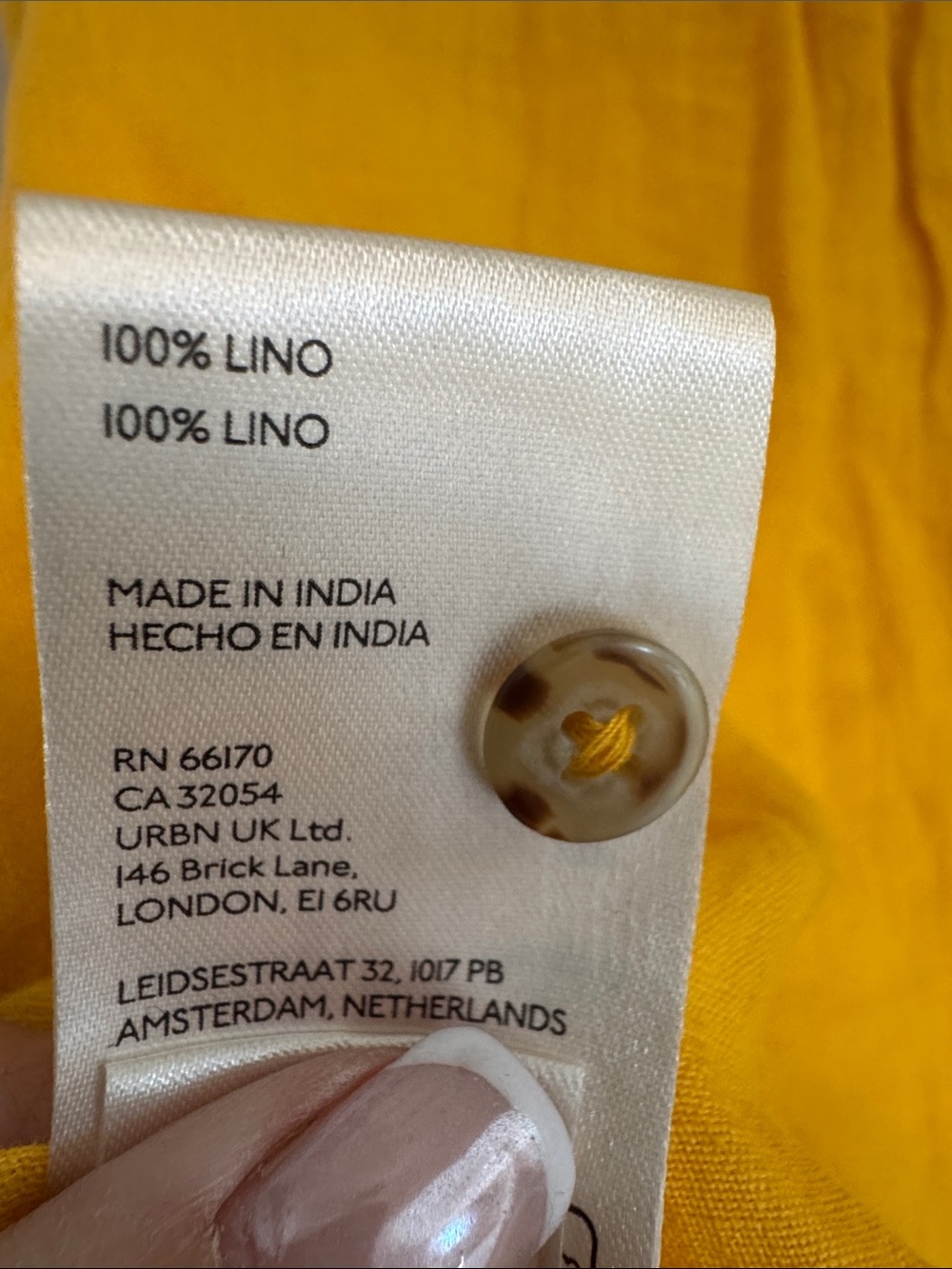 Pilcro Bright Yellow Linen-Blend Button Front Blouse - Picture 5 of 5